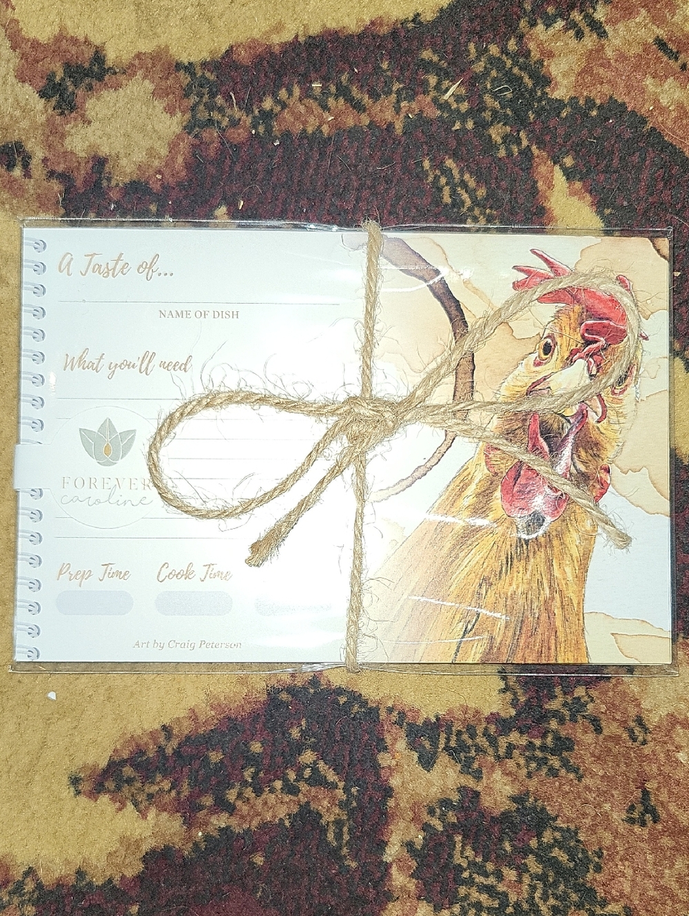 Forever 21 Rooster Recipe Cards - Brown, Tan, Red